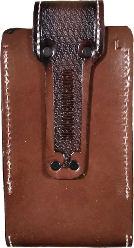 Miniatura 3 de Western autentic Tooled Leather Mexican Cell Phone Case for Belt. Men and Horse Pray Design. con cierre magnético. Tamaño universal (marrón)