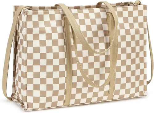 Miniatura 18 de Bolsa de mano para computadora portátil para mujer, bolsa de lona de 15.6 pulgadas, bolso de hombro para computadora, bolso de mensajero, bolso
