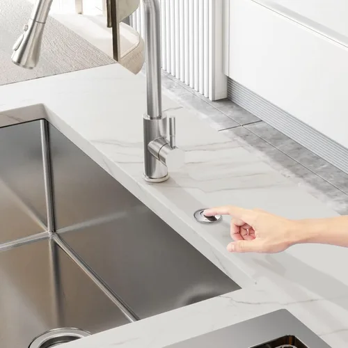 Miniatura 6 de RQYEKDO Interruptor de aire para eliminación de basura, parte superior de fregadero de cocina, acero inoxidable, níquel cepillado, largo, 2.5