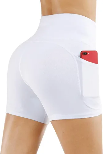 Miniatura 3 de THE GYM PEOPLE - Pantalones cortos de yoga para mujer, con cintura alta, control de abdomen y bolsillos profundos, para gimnasia, entrenamiento