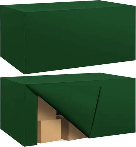 Miniatura 18 de Paquete de 2 manteles ajustados para mesa rectangular de 4 pies, 48 x 24 pulgadas, cubiertas de mesa verde manzana, tela de poliéster resistente al