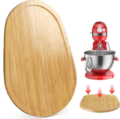 Miniatura 12 de GuanQiao Alfombrilla deslizante de bambú de grado alimenticio para mezclador de cabeza inclinada KitchenAid de 4,5-5 Qt, alfombrilla deslizante