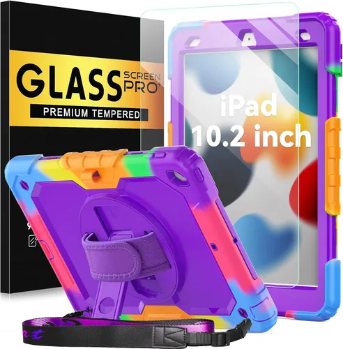Miniatura 18 de BLOSOMEET Bonita funda para iPad de 9ª generación 2021 de 10.2 pulgadas con protector de pantalla de vidrio templado y soporte para bolígrafo, funda