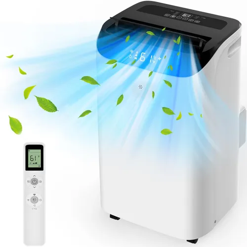 Miniatura 11 de Aire acondicionado portátil de 12000 BTU con control remoto, unidad de aire acondicionado de refrigeración independiente 3 en 1 con ventilador