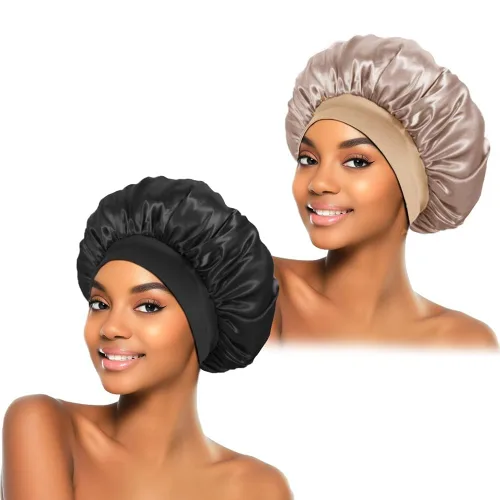 Miniatura 12 de ZHENSILK 2 piezas de gorro de satén para dormir, gorros de seda para el cabello, gorro de dormir de seda con banda elástica suave, envoltura