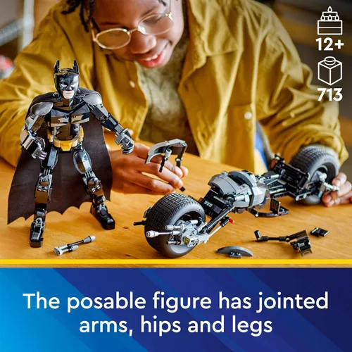 Miniatura 3 de LEGO Figura de construcción de DC Batman y juguetes de construcción de bicicleta Bat-Pod, figura de acción de Batman de The Dark Knight para niños