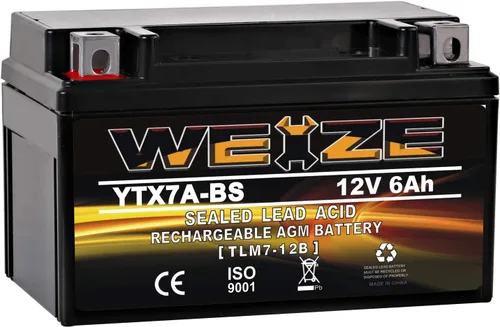 Miniatura 13 de Weize YTX20L-BS - Batería de alto rendimiento para deportes de potencia - Sellada, libre de mantenimiento, AGM para motocicleta, ATV, UTV, moto
