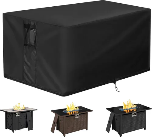 Miniatura 11 de Cubierta rectangular para hoguera, fundas rectangulares de 32 pulgadas, cubierta de mesa impermeable para fogata de gas, 32 x 20 x 16 pulgadas