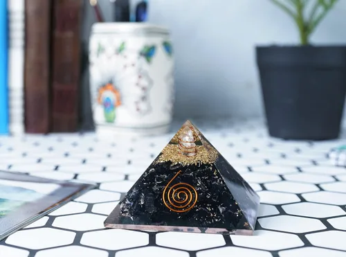 Miniatura 3 de Crocon Pirámides de orgón de turmalina negra, piedra curativa, piedras de pirámide, piedras de pirámide de cristal Reiki, colección de adivinación #5