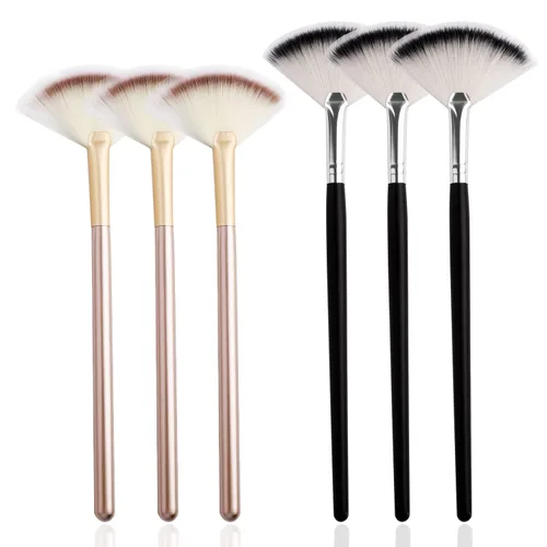 Pimoys 6 pinceles de abanico para faciales suaves y delgadas, aplicador de cepillo para máscara facial de ácido glicólico, máscara de exfoliación,