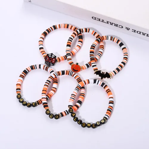 Miniatura 84 de Surfer Heishi - Pulseras apilables para mujer, apilables, de vinilo arcoíris, disco de arcilla, pulseras elásticas para la amistad, joyería bohemia
