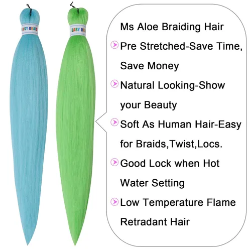 Miniatura 7 de Cabello trenzado colorido preestirado, trenzas de color de 26 pulgadas, extensiones de cabello preestirado, extensiones de cabello multicolor 6