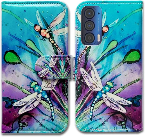 Miniatura 9 de Bcov Funda para Motorola Edge 2021, funda de piel con tapa para teléfono móvil con ranura para tarjeta y soporte para Motorola Moto Edge 2021