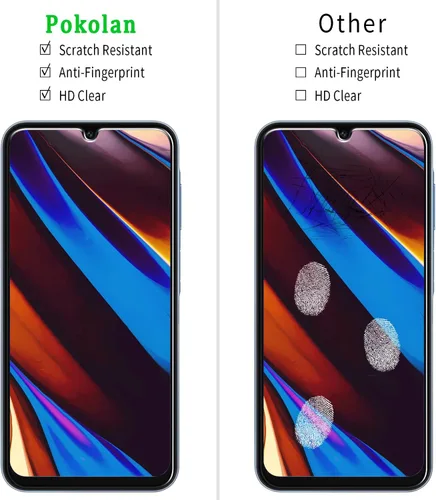 Miniatura 3 de Pokolan Paquete de 3 protectores de pantalla para Samsung Galaxy A15 5G / A15 vidrio templado, sensibilidad táctil, sin burbujas, antiarañazos