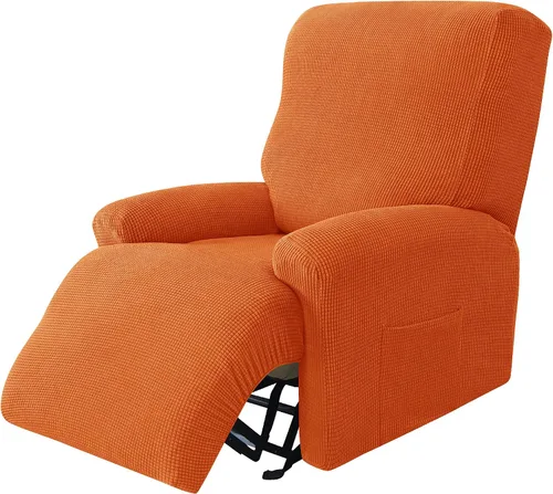 Miniatura 7 de CONRUSER Funda elástica para sillón reclinable, 4 piezas, funda gruesa para sofá de un solo asiento, funda de jacquard suave para sillón reclinable
