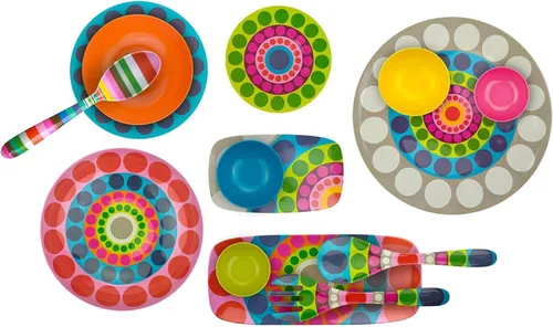 Miniatura 57 de French Bull Juego de 4 platos – Juego de 4 platos de ensalada de melamina de 9 pulgadas – Vajilla de melamina para interiores y exteriores – Foli