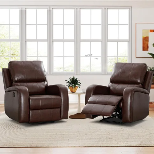 Miniatura 16 de HAOMARKETS Silla reclinable eléctrica, sofás reclinables de piel sintética suave con respaldo acolchado, sofá reclinable individual superrelleno