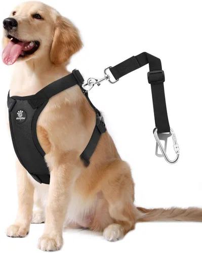 Miniatura 14 de VavoPaw cinturón de seguridad para perro, arnés de coche con peto de seguridad y hebilla ajustable para vehículo, cinturón de seguridad de nailon