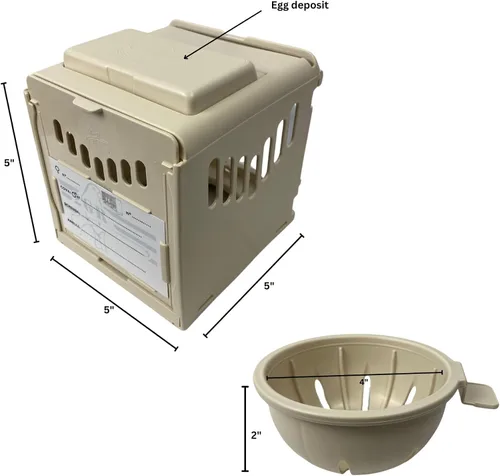 Miniatura 7 de Caja nido de plástico para pájaros, taza nido extraíble y portátil con puerta trasera corredera para una fácil limpieza y depósito para almacenar