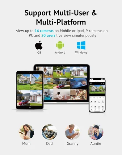 Miniatura 6 de LaView Cámara de seguridad con bombilla celular 4G LTE, cámaras de seguridad de 360° 2K inalámbricas para exteriores e interiores, 4MP a todo