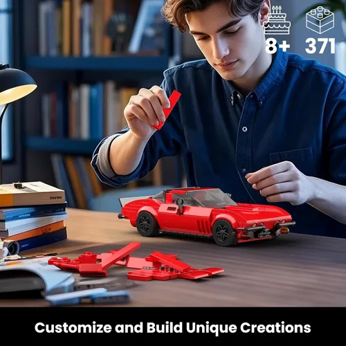 Miniatura 6 de Mould King Super Sports - Juego de construcción de autos deportivos con vitrina, 332 piezas de juguete de construcción para niños y adultos, kit