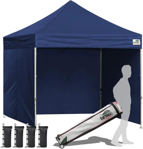 Miniatura 65 de Eurmax Tienda de campaña desplegable de 8 x 8 de Estados Unidos, con bolsa rodante patentada sin puntas, 4 paredes extraíbles con cremallera, toldo