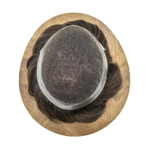 Miniatura 126 de Sistema de reemplazo de cabello de encaje francés para hombre, piezas de cabello de aspecto natural, encaje frontal, negro, marrón, rubio, gris