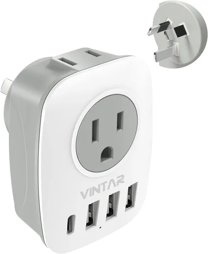 Miniatura 7 de Adaptador de enchufe de EE. UU. a Japón, adaptador de salida VINTAR de 2 clavijas a 3 clavijas con 2 salidas de CA, 3 puertos USB y 1 USB C