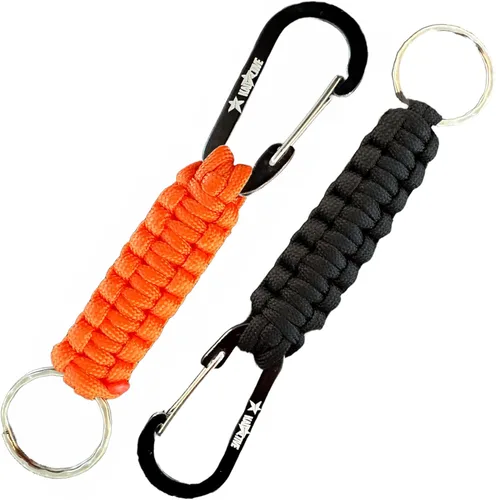 Llavero Paracord con mosquetón – 2 llaveros de mosquetón para mochila, supervivencia, campamento. Llaveros de paracaídas para hombre