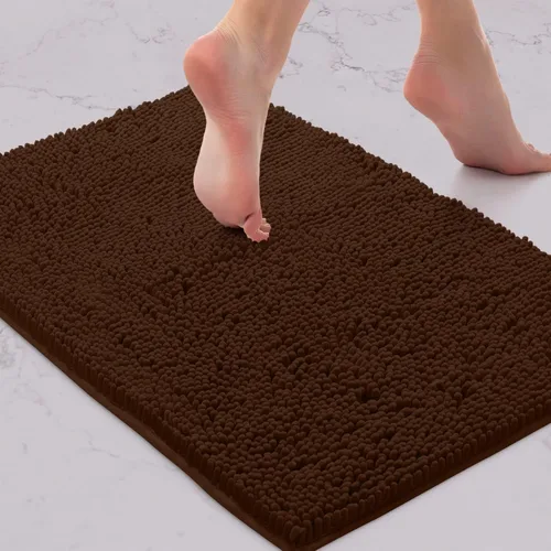 Miniatura 173 de LuxUrux Tapete de microfibra afelpada, de felpilla extrasuave, pelo largo de 1 pulgada, muy absorbente, para baño o ducha, lavar y secar a máquina