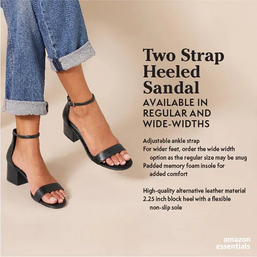 Miniatura 3 de Tienda Essentials Sandalias de tacón con dos correas para mujer