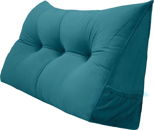Miniatura 22 de Peachwell Almohada triangular de lectura para reposo en cama, cojín reforzador grande para cabecero, respaldo, almohada de cuña con funda extraíble
