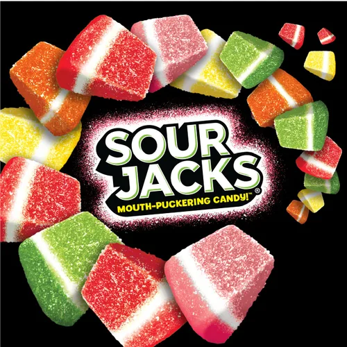 Miniatura 4 de Sour Jacks Paquete variado de golosinas de gomitas de caramelo, original y sandía, sin gluten, bolsas individuales de una sola porción, 5 onzas