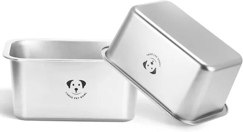 Miniatura 9 de Cuencos de Acero Inoxidable para Perros Grandes, Cuencos de Alimento de Perro de Metal de Alta Capacidad, Cuenco de Comida y Agua para Perros Acero