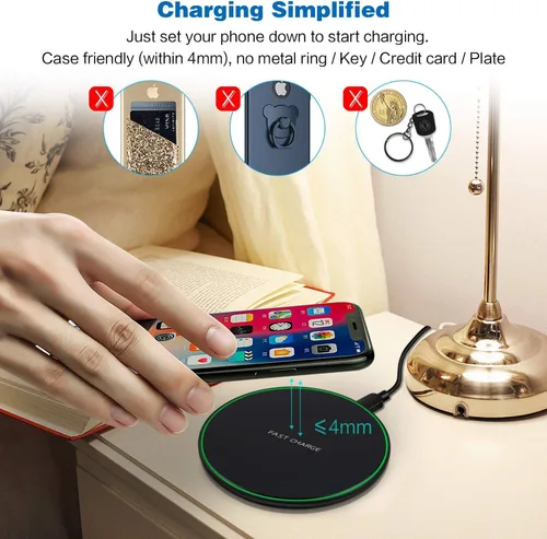 Miniatura 2 de Cargador rápido inalámbrico ultrafino Micro-Mark de 10 W