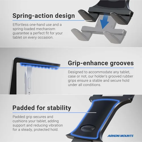 Miniatura 5 de ARKON Soportes – Soporte para tablet con abrazadera Resistente a la corrosión Soporte para tableta con abrazadera resistente Función