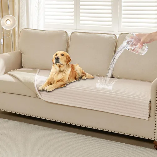 HAOMAIJIA Funda de sofá impermeable lavable para perros, funda mullida para sofá de mascotas, funda gruesa y suave antideslizante para sofá de 3