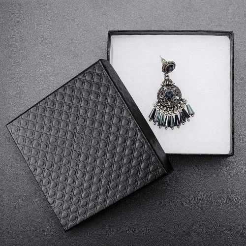 Miniatura 2 de MESHA Cajas de joyería de cartón, 3.5 x 3.5 x 1 pulgadas, caja de regalo de joyería con tapa, cajas de joyería para pequeñas empresas, embalaje