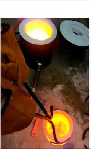 Miniatura 5 de Horno de fusión de metal de gas de un solo quemador de 35.3 lbs (35 libras) Fundición2 Crisoles Molde de fundición de Tong Forja de gas
