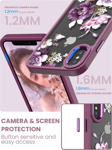 Miniatura 3 de Dretal Funda para iPhone X, iPhone Xs, [probada en caídas de grado militar], parte trasera dura y borde suave, funda protectora de teléfono