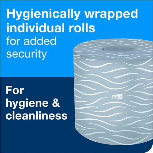 Miniatura 4 de Tork Advanced Toilet Paper Roll, White, Compatible with T24 Dispensers, 2-ply, Soft Tissue, 80 rolls x 500 sheets (2461200)