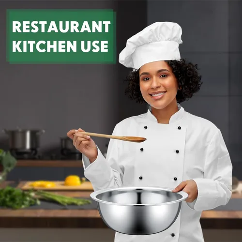 Miniatura 5 de Pinkunn 12 cuencos para mezclar de acero inoxidable, cuencos de metal anidables para preparación de ensaladas a granel, contenedor de alimentos