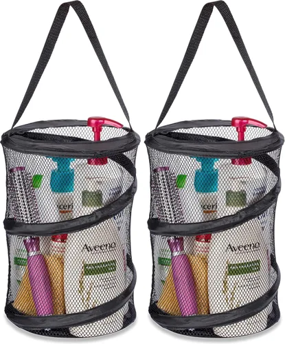 Miniatura 12 de Organizador personal de baño de 8" x 6", con 3 compartimientos grandes para organizar accesorios y con un agujero de drenaje en la parte inferior