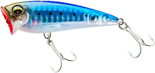 Duel L-Blue Spit Pop Señuelo flotante, 2.8 pulgadas (2.756 in), 3.5 pulgadas (3.543 in), equipo de pesca, pesca de mar, lubina