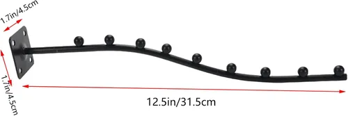 Miniatura 2 de 4 piezas de percha ondulada en cascada para montaje en pared, perchero para ropa, trajes, 9 cuentas, gancho de exhibición de ropa con tornillos