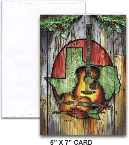 Miniatura 4 de The ROUTH COLLECTION Texas Music Instruments Tarjeta de Navidad con receta