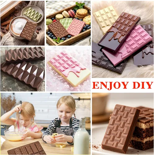 Miniatura 7 de 1 molde de silicona para chocolate, molde cuadrado de silicona, molde de barra de chocolate antiadherente, molde de chocolate reutilizable