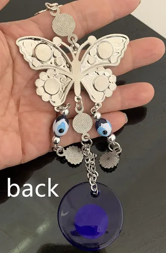 Miniatura 8 de Adorno de decoración colgante de mariposa azul turco con mal de ojo turco (con una bolsa de decoración mejor)-003