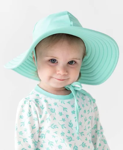 Miniatura 2 de RuffleButts - Sombrero de playa con visera ancha y protección solar UPF 50+ para bebés y niñas