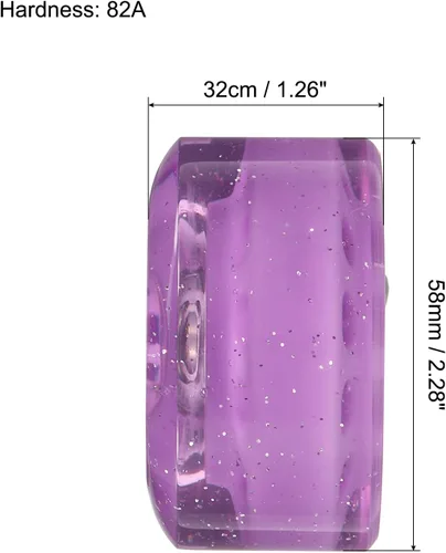 Miniatura 2 de PATIKIL Roller Skate Wheels with Bearings, Quad Skate Replacement for Double Row Skate Skateboards Indoor or Outdoor 2-Púrpura